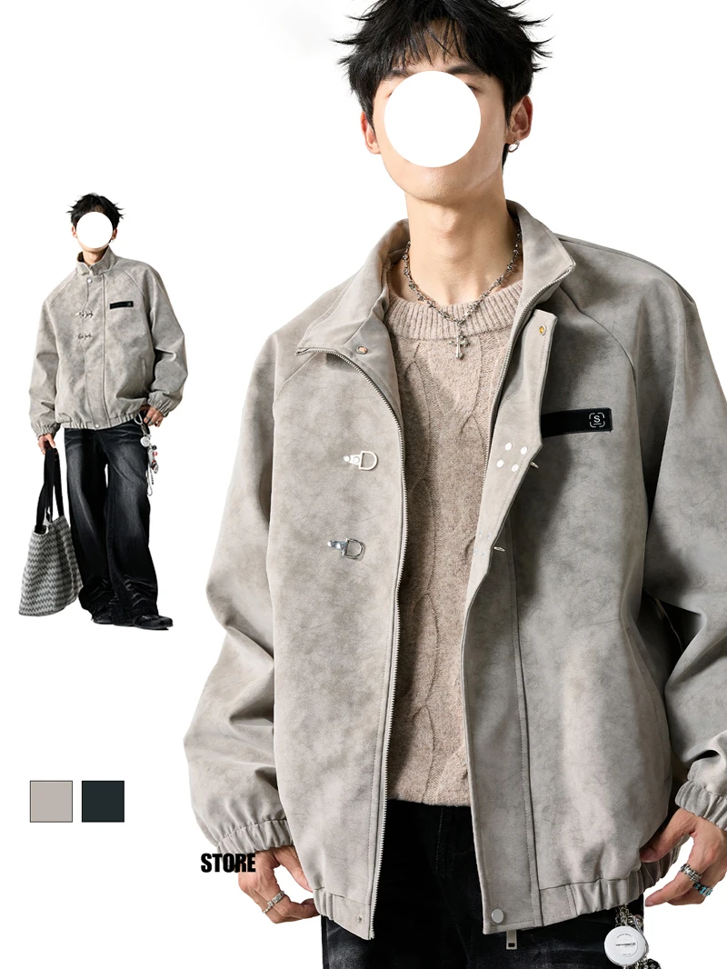 Cleanfit Stand Collar Leather Jaet Men's Trendy American Retro Dyed Workwear Top Windproof Loose Fit Long Sve Zipper
Cleanfit Stand Collar Leather Jaet Men's Trendy American Retro Dyed Workwear Top Windproof Loose Fit Long Sve Zipper