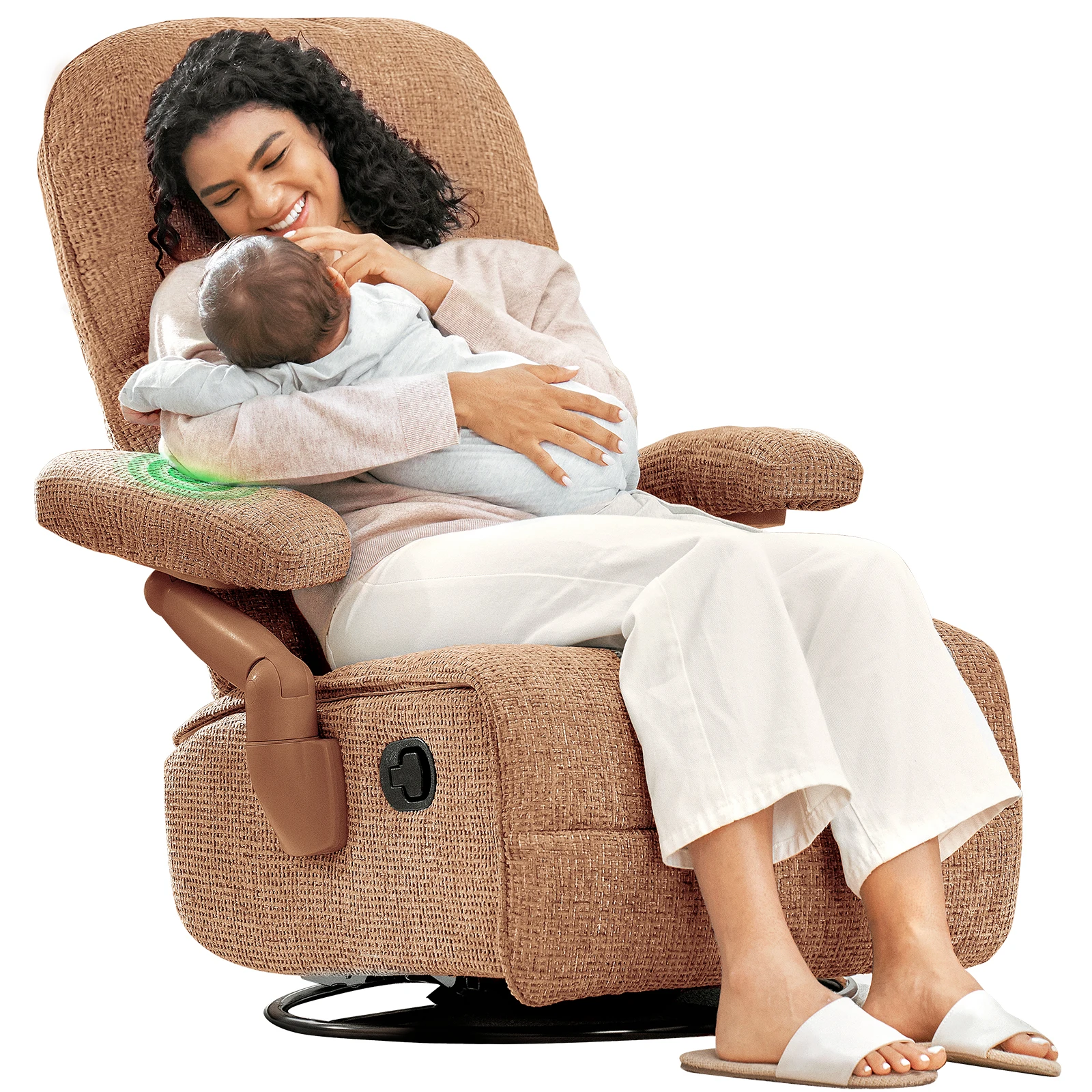 Lullacloud Swivel Rocker Recliner Chair, Adjustable Headrest & Armrests, Soft Glider Chair with Removable Cover for Living Room
Lullacloud Swivel Rocker Recliner Chair, Adjustable Headrest & Armrests, Soft Glider Chair with Removable Cover for Living Room