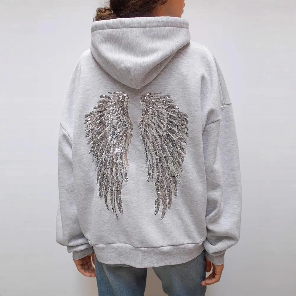 Women's Long Sleeve Sequined Hooded Sweatshirt Casual Style Comfortable Fit Pullover with Waist-Cinching Design for Winter
Women's Long Sleeve Sequined Hooded Sweatshirt Casual Style Comfortable Fit Pullover with Waist-Cinching Design for Winter