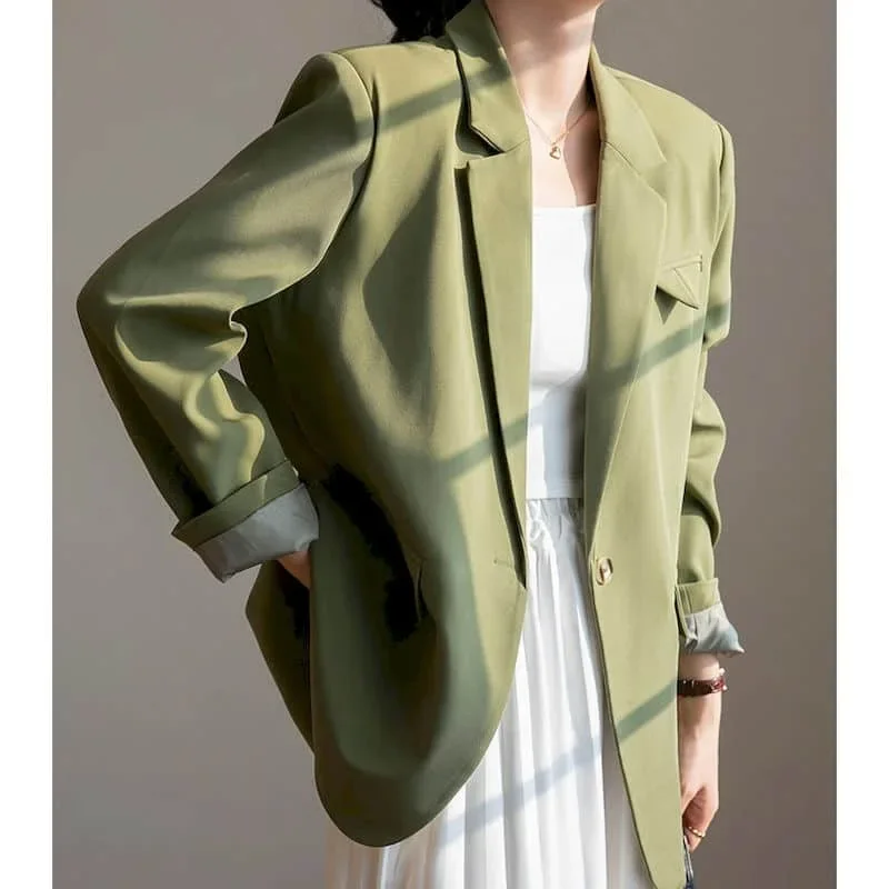 Blazers for Women Long Sleeve Casual Jackets Korean Style Outerwears Vintage Oversized Solid Tailored Collar Coats Women Tops
Blazers for Women Long Sleeve Casual Jackets Korean Style Outerwears Vintage Oversized Solid Tailored Collar Coats Women Tops