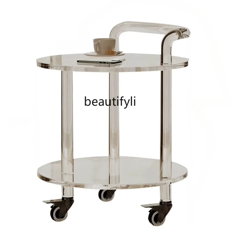 Acrylic round Tea Table Sofa Side Table Movable Light Luxury Trolley Modern Simple Transparent Glass Table furniture
Acrylic round Tea Table Sofa Side Table Movable Light Luxury Trolley Modern Simple Transparent Glass Table furniture