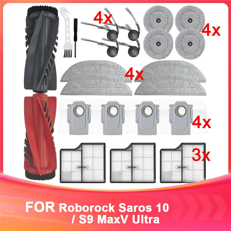 A20M Accessory Kit For Roborock Saros 10/S9 Maxv Ultra Vacuum Cleaner, Dual Main Brush,Mop Pads,HEPA Filters, Dust Bags
A20M Accessory Kit For Roborock Saros 10/S9 Maxv Ultra Vacuum Cleaner, Dual Main Brush,Mop Pads,HEPA Filters, Dust Bags