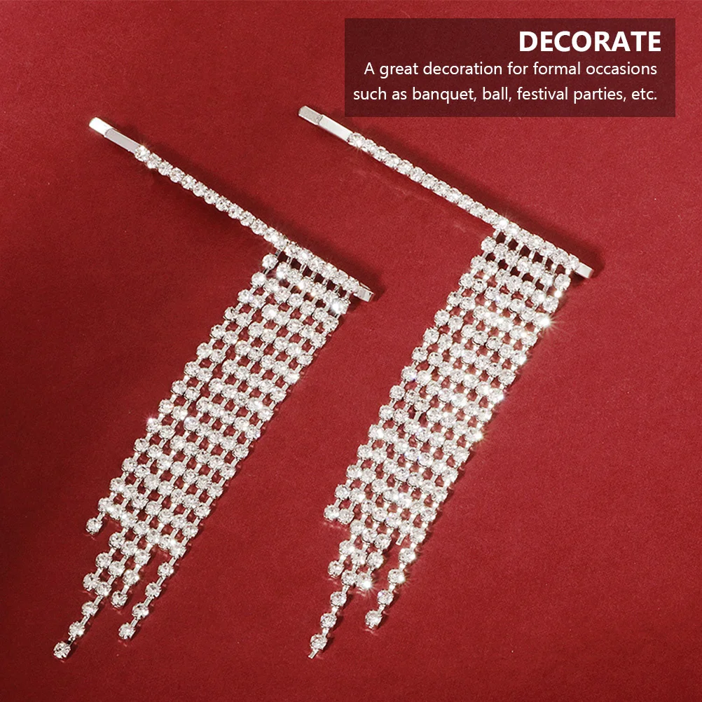 1Pair Alloy Hairpins Tassels Hair Clip Stylish Hair Fringe Clips for Weddings Engagements Parties Dances Fringe Hairpins
1Pair Alloy Hairpins Tassels Hair Clip Stylish Hair Fringe Clips for Weddings Engagements Parties Dances Fringe Hairpins