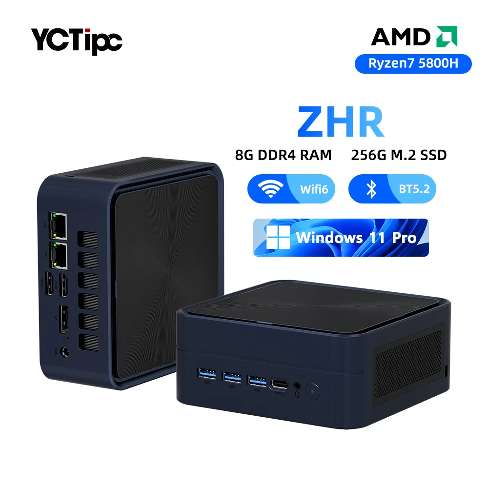 YCTipc Mini PC Computer Gaming AMD Ryzen7 5800H 8G DDR4 256G SSD NVMe Window 11 WIFI6 BT5.2 Pocket Dual HDMI LAN NUC Office
YCTipc Mini PC Computer Gaming AMD Ryzen7 5800H 8G DDR4 256G SSD NVMe Window 11 WIFI6 BT5.2 Pocket Dual HDMI LAN NUC Office