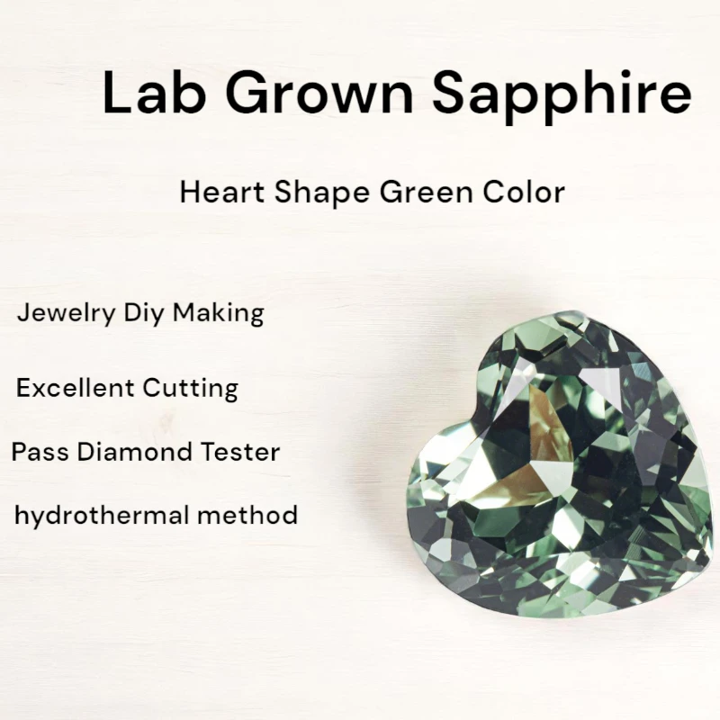 Heart Shape Green Color Lab Grown Sapphire Stones for Charms Diy Jewelry Making Pendant Earrings Selectable AGL Certificate
Heart Shape Green Color Lab Grown Sapphire Stones for Charms Diy Jewelry Making Pendant Earrings Selectable AGL Certificate