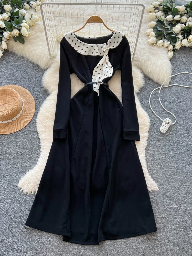 Retro Color Blo Polka Dot Long Sve Women's Dr Bla Waist Cinched Gown Korean Sle Loose Fit Commute Faion
Retro Color Blo Polka Dot Long Sve Women's Dr Bla Waist Cinched Gown Korean Sle Loose Fit Commute Faion