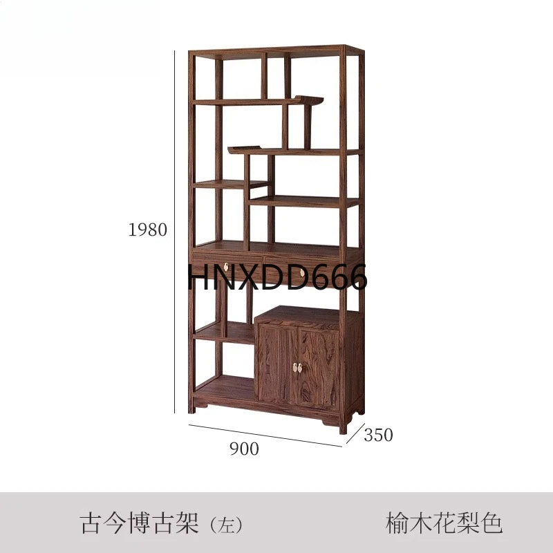 New Chinese solid wood bookshelf Old elm tea cabinet Partition cabinet Tea lattice shelf
New Chinese solid wood bookshelf Old elm tea cabinet Partition cabinet Tea lattice shelf