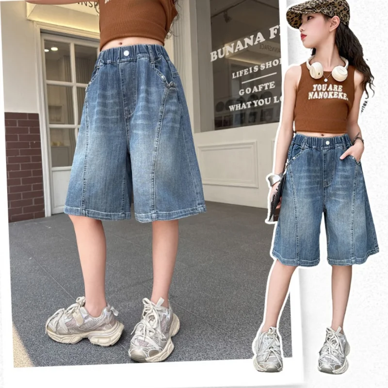 Fashion Baby Girl Shorts Kids Casual Blue Short Jeans Tween Girl Vintage Trousers Kid Short Pants Toddler Softy Denim Ages 4-14Y
Fashion Baby Girl Shorts Kids Casual Blue Short Jeans Tween Girl Vintage Trousers Kid Short Pants Toddler Softy Denim Ages 4-14Y
