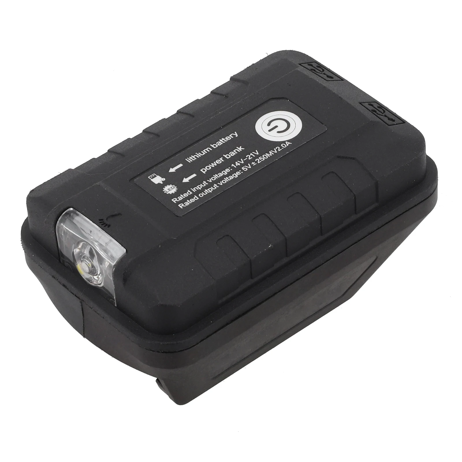 20V Battery Adapter Dual USB Adapter Anti-slip Design Convenient Charging Over-current Protection USB Charging Ports Black
20V Battery Adapter Dual USB Adapter Anti-slip Design Convenient Charging Over-current Protection USB Charging Ports Black