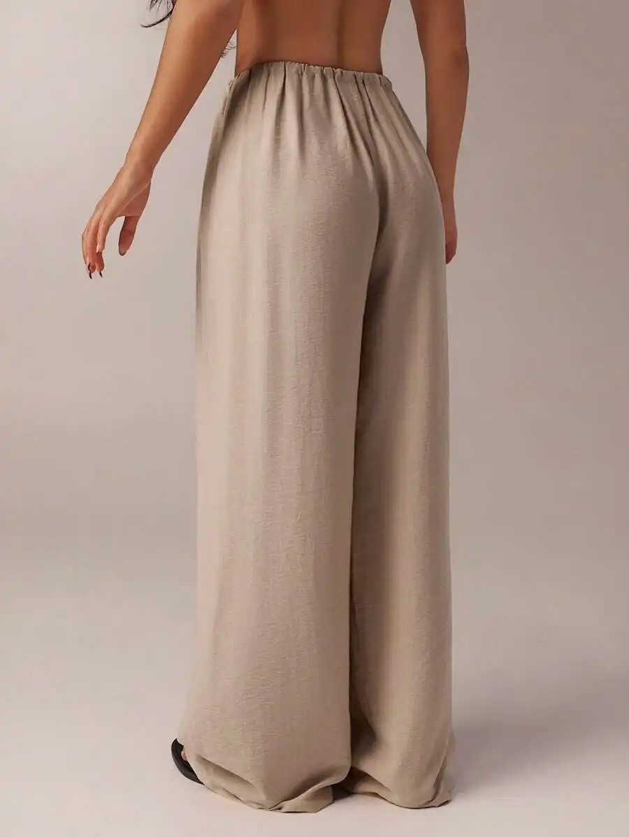 Wide Leg Pants For Women Elastic Waist Loose Fit Floor Length Beige Casual
Wide Leg Pants For Women Elastic Waist Loose Fit Floor Length Beige Casual
