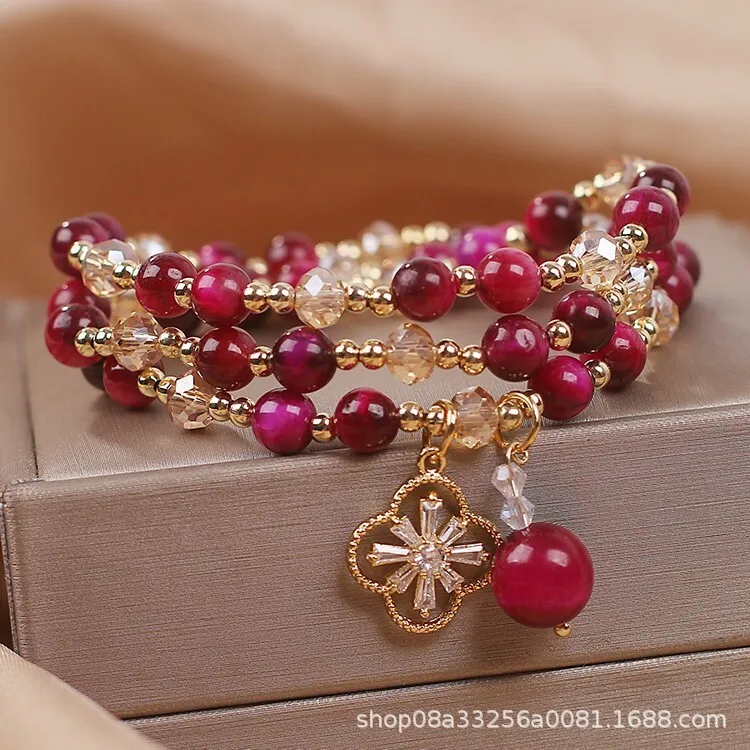 Многослойный тигровый глаз для женщин, розово-красный кристалл, браслет с камнем богатства, браслет в стиле Lucky Forest, подарок лучшему другу, легкий роскошный браслет
Многослойный тигровый глаз для женщин, розово-красный кристалл, браслет с камнем богатства, браслет в стиле Lucky Forest, подарок лучшему другу, легкий роскошный браслет