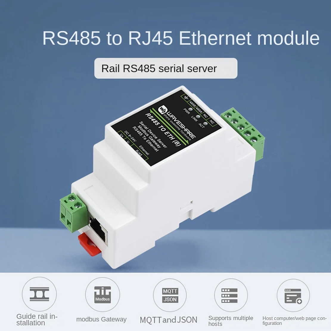 2025 New-Waveshare RS485 Serial Port Server RS485 To RJ45 Ethernet TCP/IP To Serial Port Module Rail Type Serial Port Server
2025 New-Waveshare RS485 Serial Port Server RS485 To RJ45 Ethernet TCP/IP To Serial Port Module Rail Type Serial Port Server