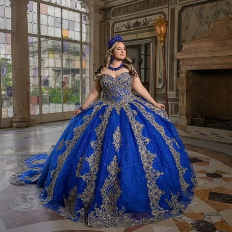 Customized Shiny royal blue Quinceanera Dresses Off the Shoulder sequin applique 3D flower Lace Long tail Vestido 15 Quinceanera
Customized Shiny royal blue Quinceanera Dresses Off the Shoulder sequin applique 3D flower Lace Long tail Vestido 15 Quinceanera