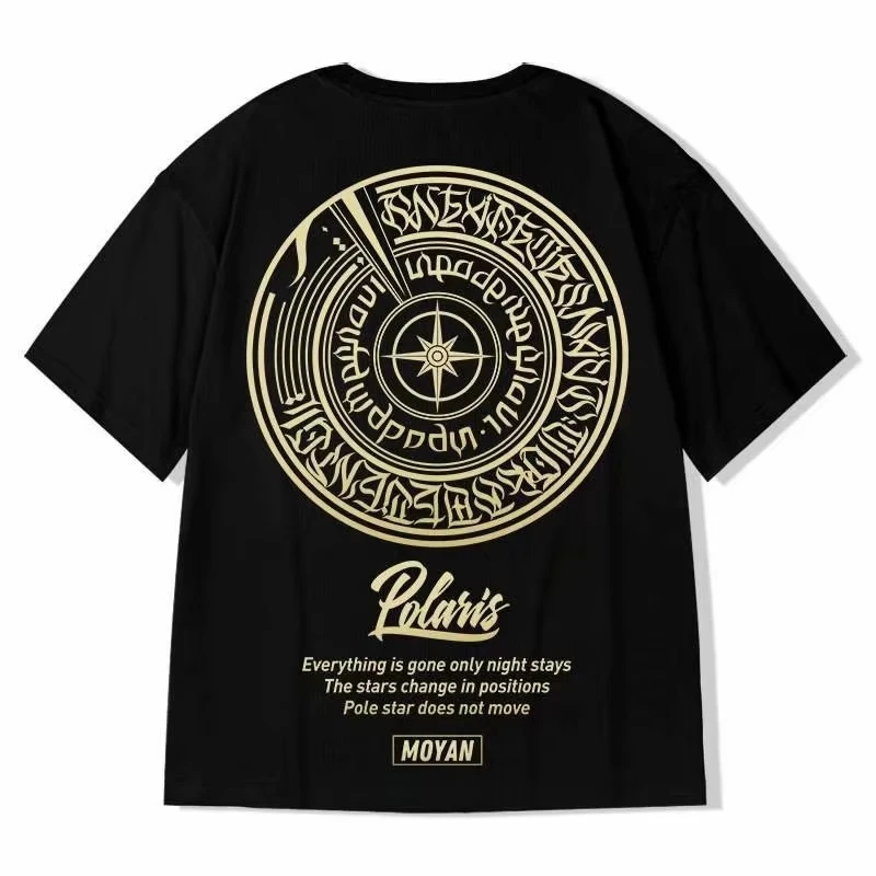 Loose version fashionable new octagonal star array printed T-shirt with casual men's versatile couple's summer pure cotton
Loose version fashionable new octagonal star array printed T-shirt with casual men's versatile couple's summer pure cotton