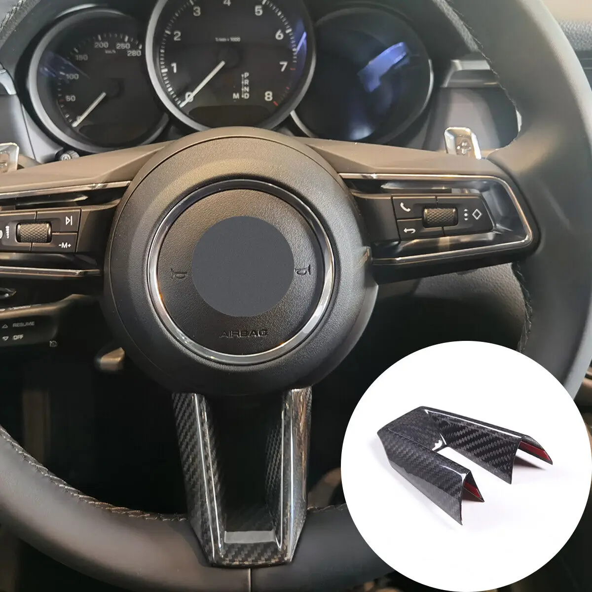 Real Carbon Fiber Steering Wheel U-shaped Decorative For Porsche Macan 2022-2023
Real Carbon Fiber Steering Wheel U-shaped Decorative For Porsche Macan 2022-2023