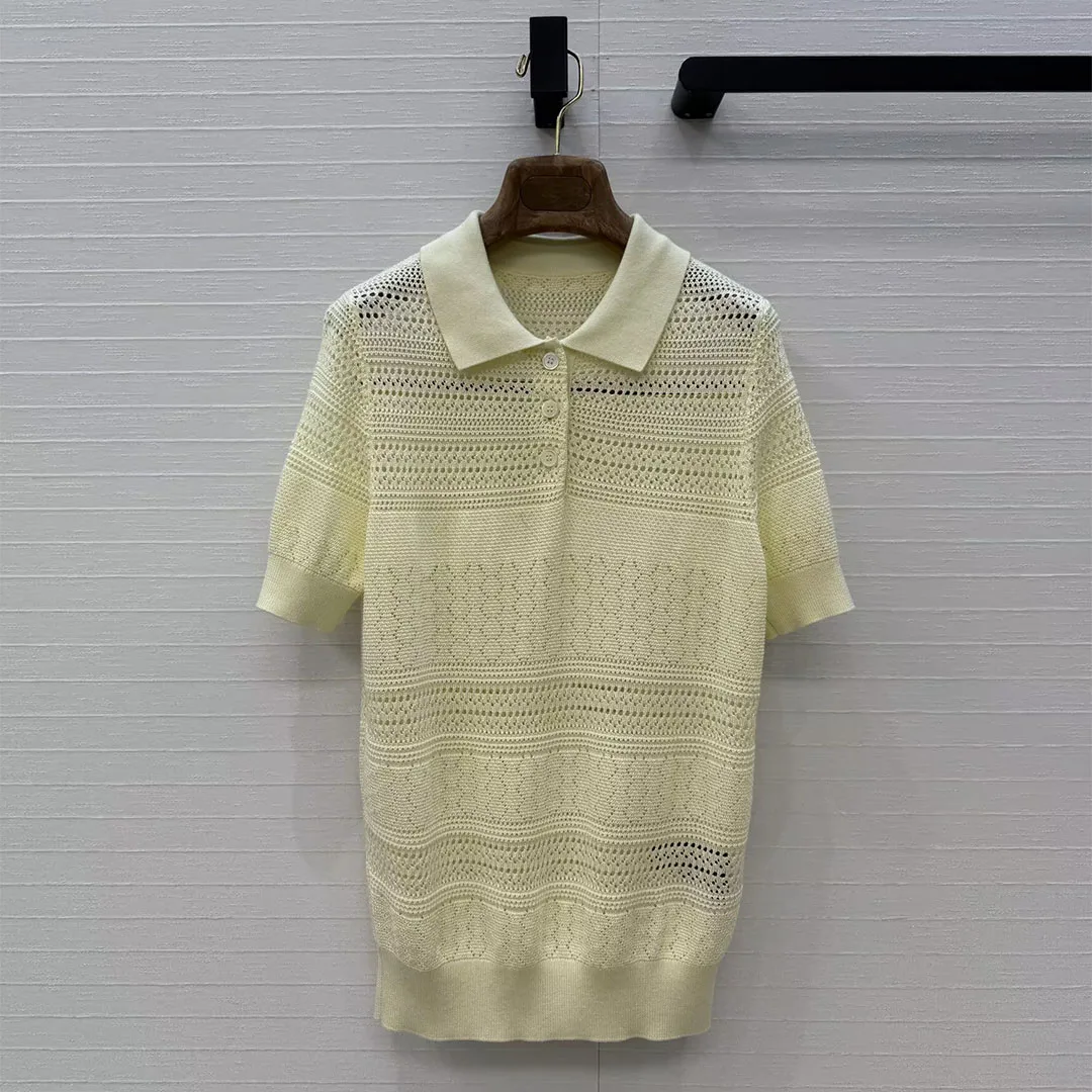 2026 New Summer Fashion Crochet Hollow Out Knitted Tops Women Lapel Short Sleeved Preppy Style Sweet Knitting T-shirt
2026 New Summer Fashion Crochet Hollow Out Knitted Tops Women Lapel Short Sleeved Preppy Style Sweet Knitting T-shirt