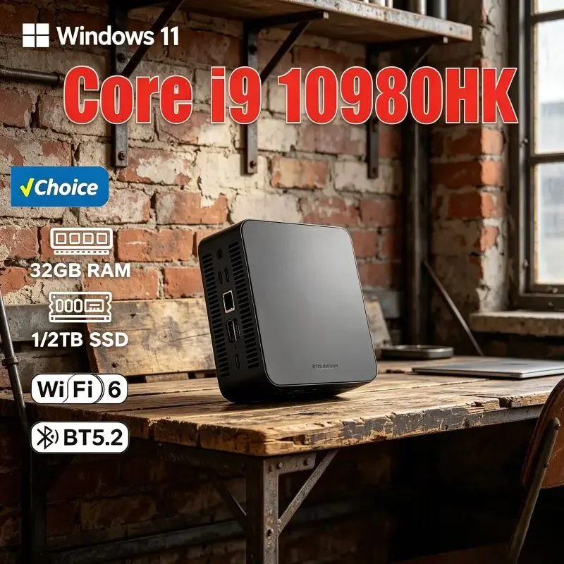 Versatile Mini PC 2026, Core I9 10980HK, 16GB RAM, Large SSD, Stable WiFi6 and BT5.2, 4K HD Support, Windows 11 Pro System
Versatile Mini PC 2026, Core I9 10980HK, 16GB RAM, Large SSD, Stable WiFi6 and BT5.2, 4K HD Support, Windows 11 Pro System