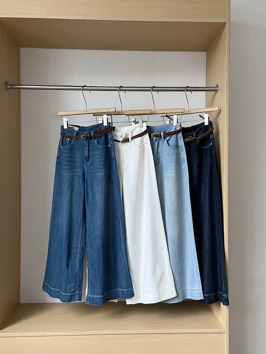 Spring Summer Wide Leg Jeans Women High Waist With Belt Straight Leg Trousers Casual Fashion Retro Zipper Gray Denim Pants
Spring Summer Wide Leg Jeans Women High Waist With Belt Straight Leg Trousers Casual Fashion Retro Zipper Gray Denim Pants