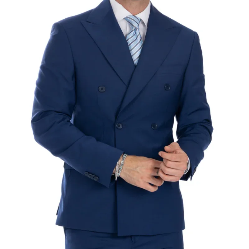 Men Suit 2 Pieces Navy Blue Solid Double Button For Wedding Banquet Birthday Party Business Work Set Jacket And Pants
Men Suit 2 Pieces Navy Blue Solid Double Button For Wedding Banquet Birthday Party Business Work Set Jacket And Pants