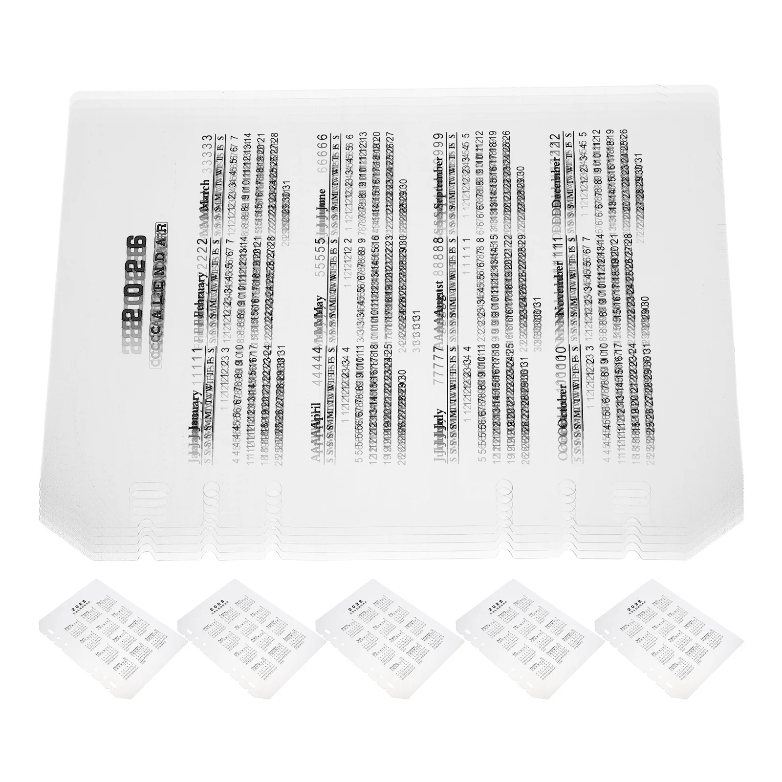 12Pcs A5 2026 Calendar Dividers Transparent Frosted Plastic Binder Separators Detachable Page Inserts for Planner Notebook
12Pcs A5 2026 Calendar Dividers Transparent Frosted Plastic Binder Separators Detachable Page Inserts for Planner Notebook