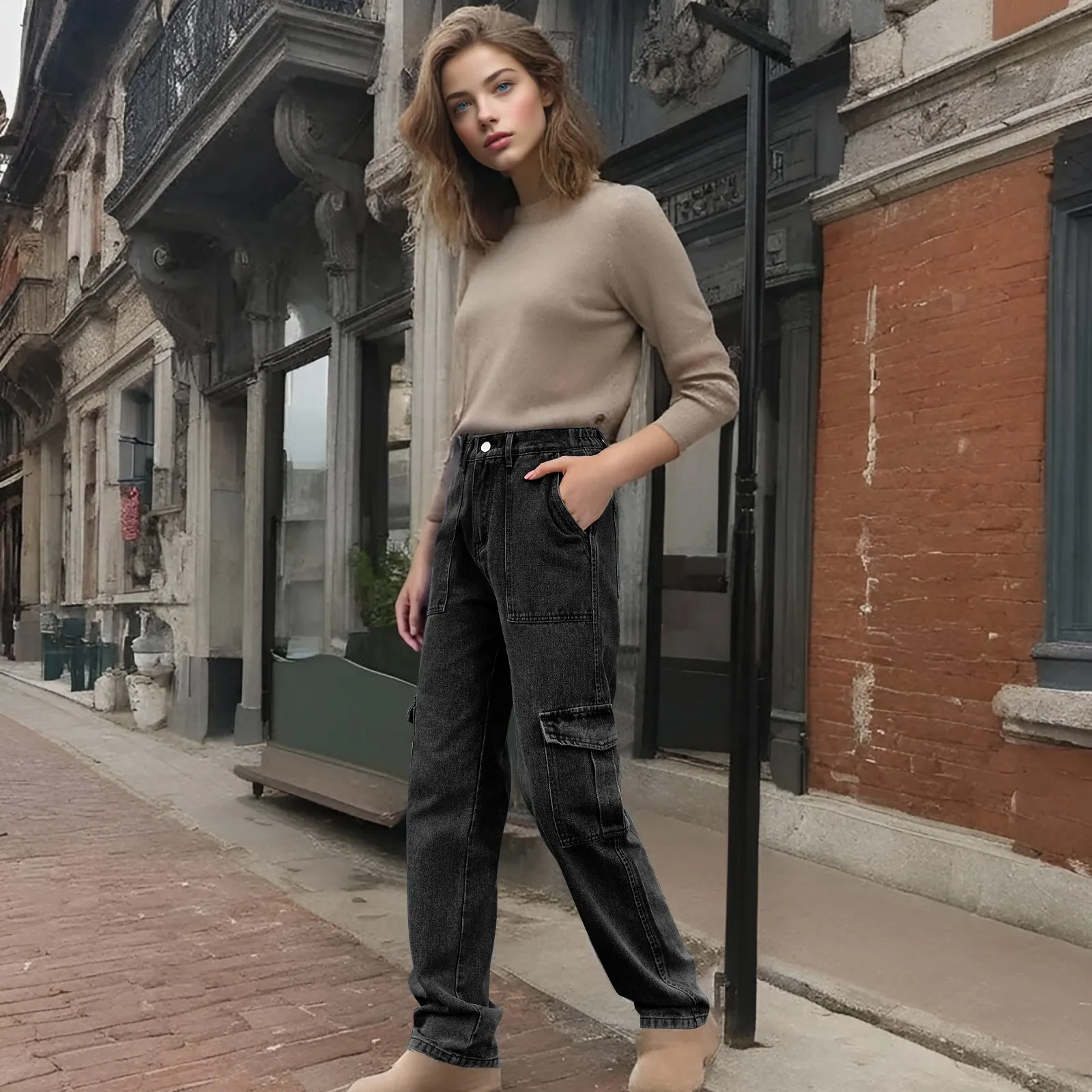 Ladies Retro Trendy International Style Women'S Straight Leg Denim Pants Multiple Pockets Workwear Casual Clothing Thin Fabric
Ladies Retro Trendy International Style Women'S Straight Leg Denim Pants Multiple Pockets Workwear Casual Clothing Thin Fabric