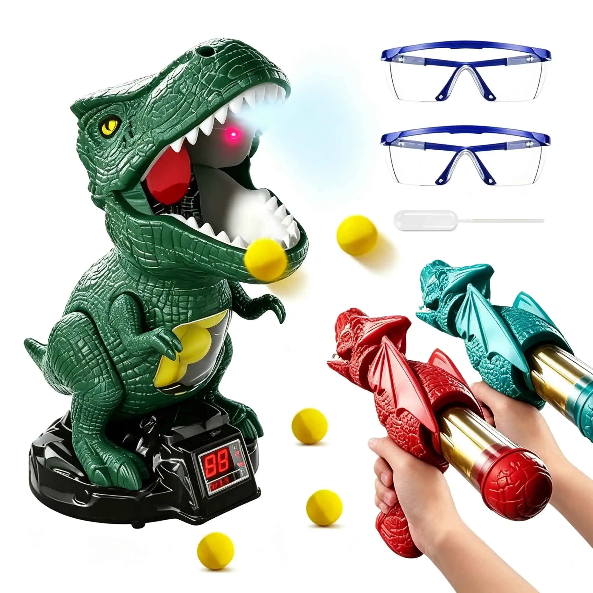 Kids Dinosaur Shooting Target Game with Electronic Score, Mist Spray and 2 Air Pump Blaster Guns, Fun Party Toys for Boys Girls
Kids Dinosaur Shooting Target Game with Electronic Score, Mist Spray and 2 Air Pump Blaster Guns, Fun Party Toys for Boys Girls