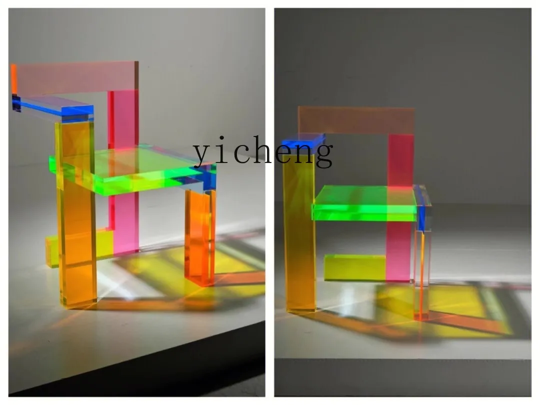 ZZ minimalist acrylic stool modern light luxury high sense creative splicing color crystal chair back
ZZ minimalist acrylic stool modern light luxury high sense creative splicing color crystal chair back