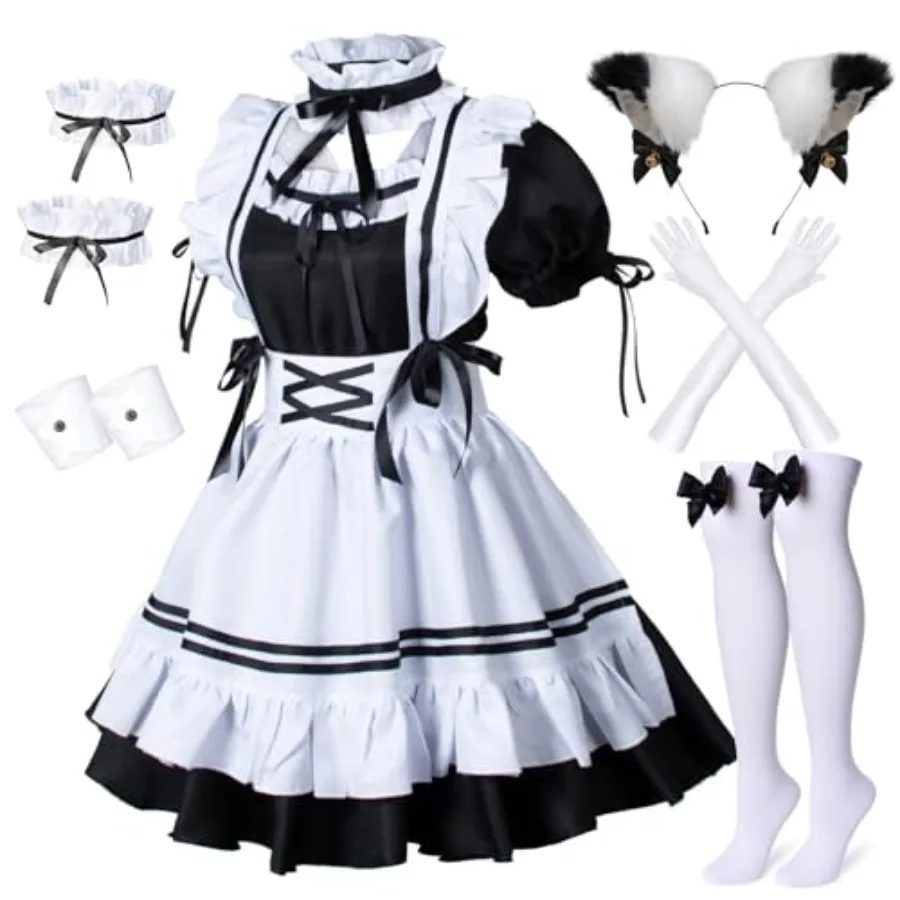 Anime French Maid Apron Lolita Fancy Dress Cosplay Costume Furry Cat Ear Gloves Socks set L
Anime French Maid Apron Lolita Fancy Dress Cosplay Costume Furry Cat Ear Gloves Socks set L