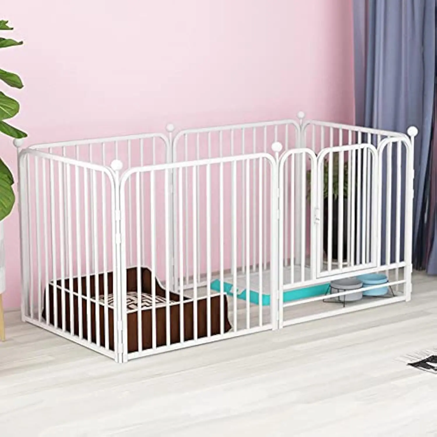 Heavy Duty Dog Playpen with Walk-Through Door, Foldable for Indoor Outdoor Use, White
Heavy Duty Dog Playpen with Walk-Through Door, Foldable for Indoor Outdoor Use, White