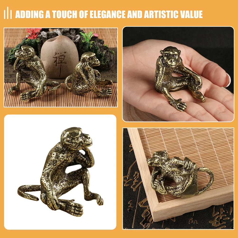 Mini Monkey Figurine Retro Decor Brass Animal Statue Desk nament Golden Miniature Tabletop Gardening Supplies Thinking Monkey
Mini Monkey Figurine Retro Decor Brass Animal Statue Desk nament Golden Miniature Tabletop Gardening Supplies Thinking Monkey