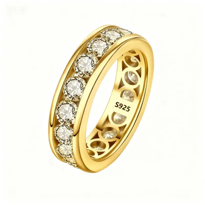 S925 Sterling Silver Rose Gold Plated Moissanite Ring, Full Eternity Band with Hollow Inner Design, Luxury Delicate Stackable Je
S925 Sterling Silver Rose Gold Plated Moissanite Ring, Full Eternity Band with Hollow Inner Design, Luxury Delicate Stackable Je