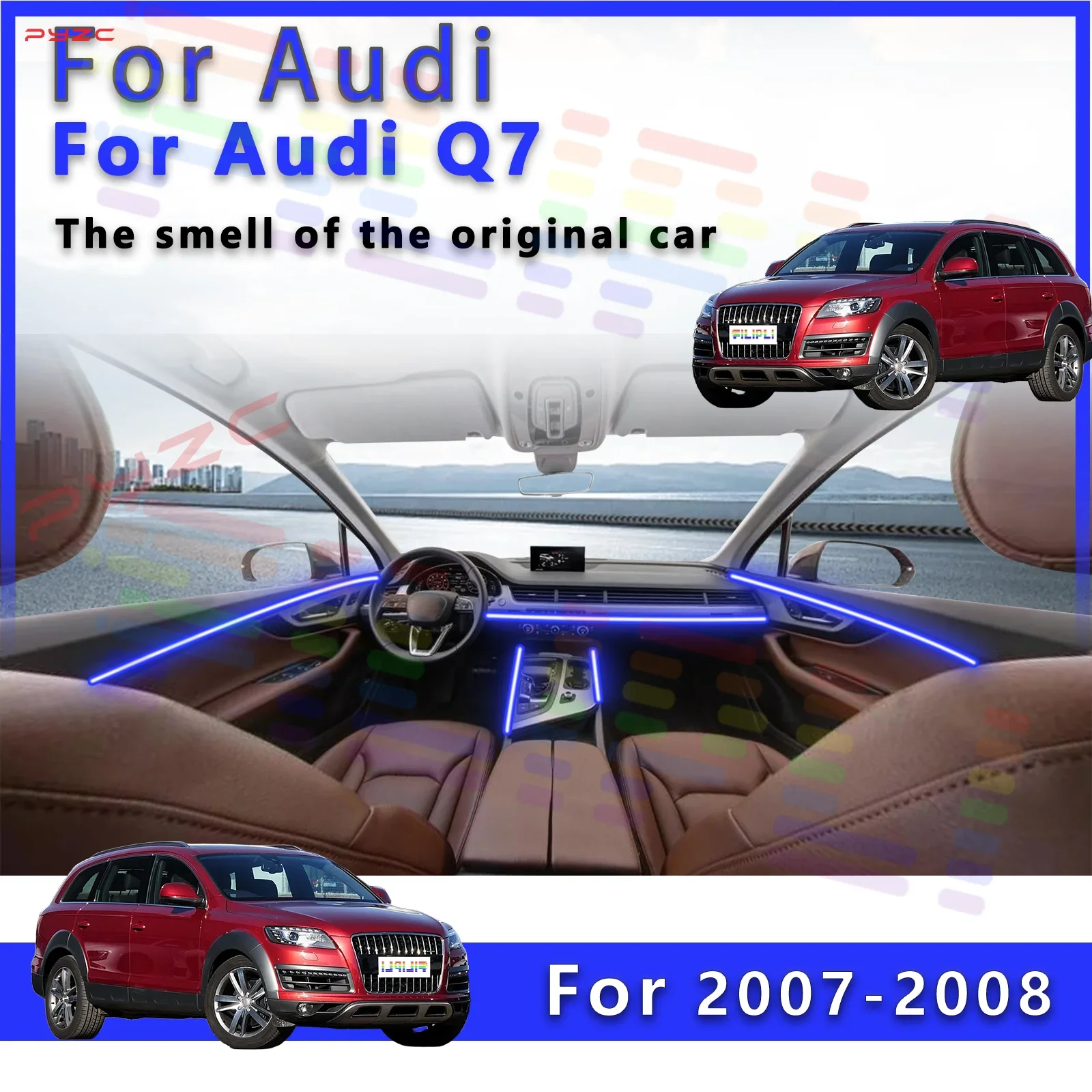 For Audi Q7 1 Decoration LED Light Strip Multiple Lighting Modes 64Color to Enrich Driving Experience and Ambiance
For Audi Q7 1 Decoration LED Light Strip Multiple Lighting Modes 64Color to Enrich Driving Experience and Ambiance