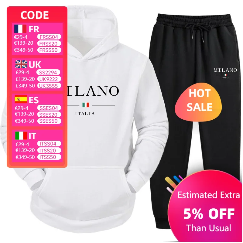 High Quality Men Two Piece Outdoors Men's Tracksuit Set Hot Sale Sportswear Sweatpants Hoodie Fashion Comfortable Casual Jogging
High Quality Men Two Piece Outdoors Men's Tracksuit Set Hot Sale Sportswear Sweatpants Hoodie Fashion Comfortable Casual Jogging