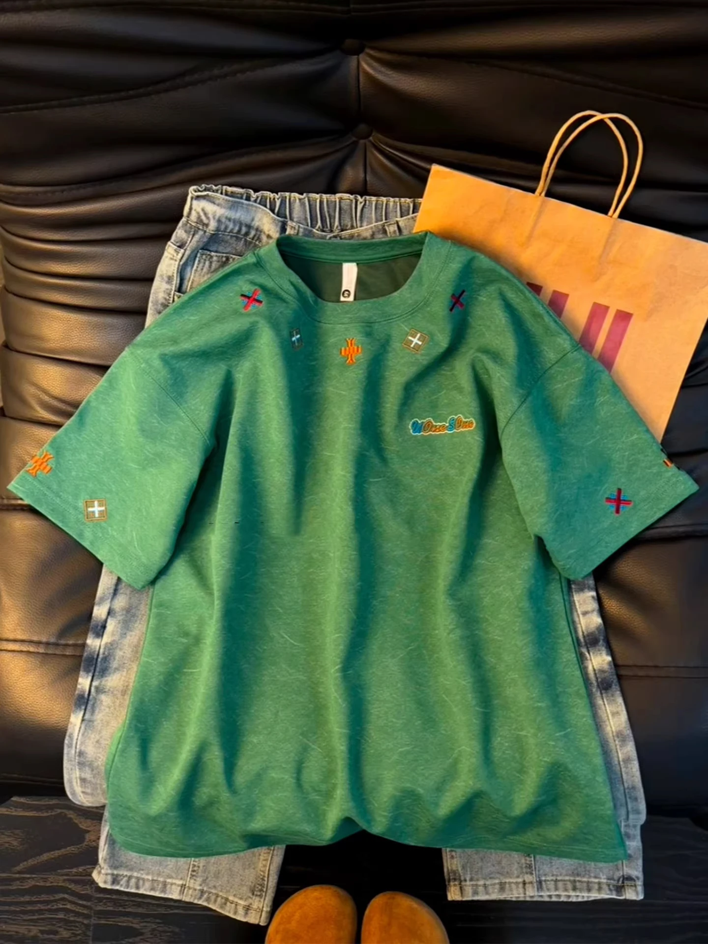 Green Cross Dyed Embroidered T-Shirt Men's Summer Design Shoulder Width Short Sleeve CleanFit round Neck American Style Top
Green Cross Dyed Embroidered T-Shirt Men's Summer Design Shoulder Width Short Sleeve CleanFit round Neck American Style Top