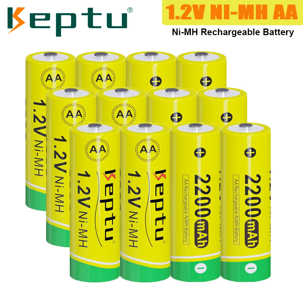 KEPTU 1.2V AA Battery Rechargeable 2200mAh Ni-MH AA Battery aa batteries for Remote Control flashlight and 1.2V Battery Charger
KEPTU 1.2V AA Battery Rechargeable 2200mAh Ni-MH AA Battery aa batteries for Remote Control flashlight and 1.2V Battery Charger