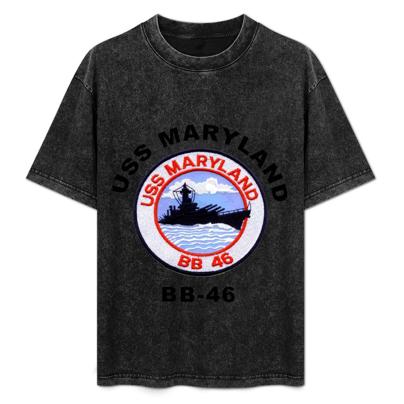 USS Maryland BB-46 Patch T-Shirt Simple Solid Color Crew Neck Tee
USS Maryland BB-46 Patch T-Shirt Simple Solid Color Crew Neck Tee