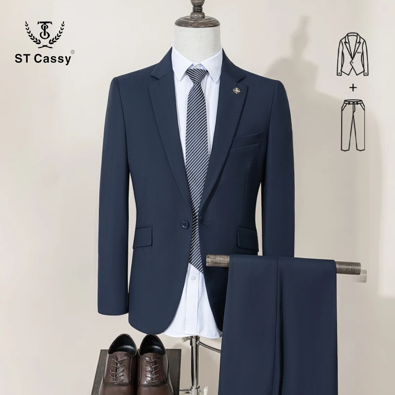 ST Cassy Высококачественный темно-серый костюм Slim Fit Однотонный костюм Формальный деловой офис Однобортное пальто Брюки Комплект из 2 предметов
ST Cassy Высококачественный темно-серый костюм Slim Fit Однотонный костюм Формальный деловой офис Однобортное пальто Брюки Комплект из 2 предметов