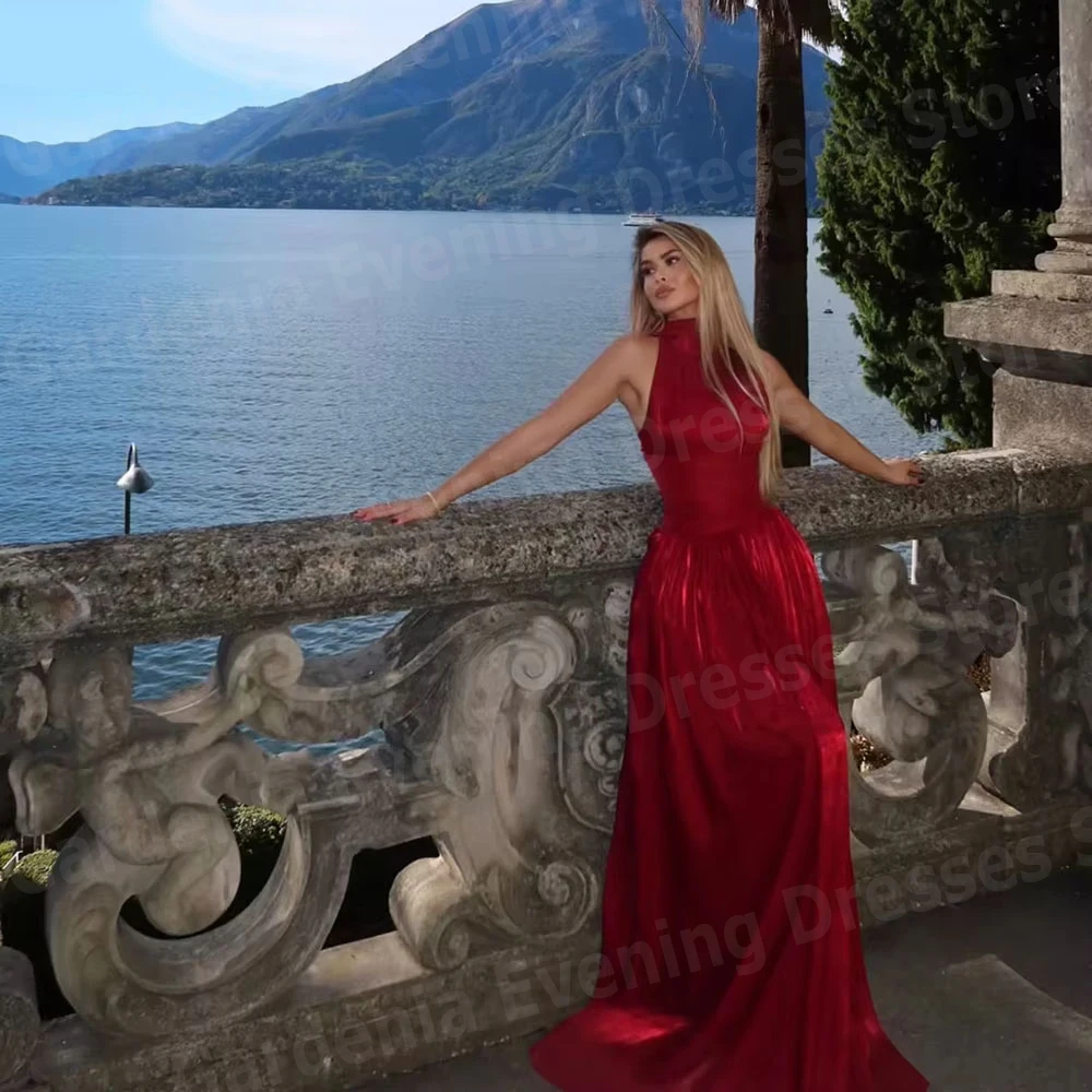 Sexy A Line Women's Evening Dresses Halter Neck Sleeveless Prom Gowns Vestidos Para Mujer Customized Formal Party Robe De Soirée
Sexy A Line Women's Evening Dresses Halter Neck Sleeveless Prom Gowns Vestidos Para Mujer Customized Formal Party Robe De Soirée
