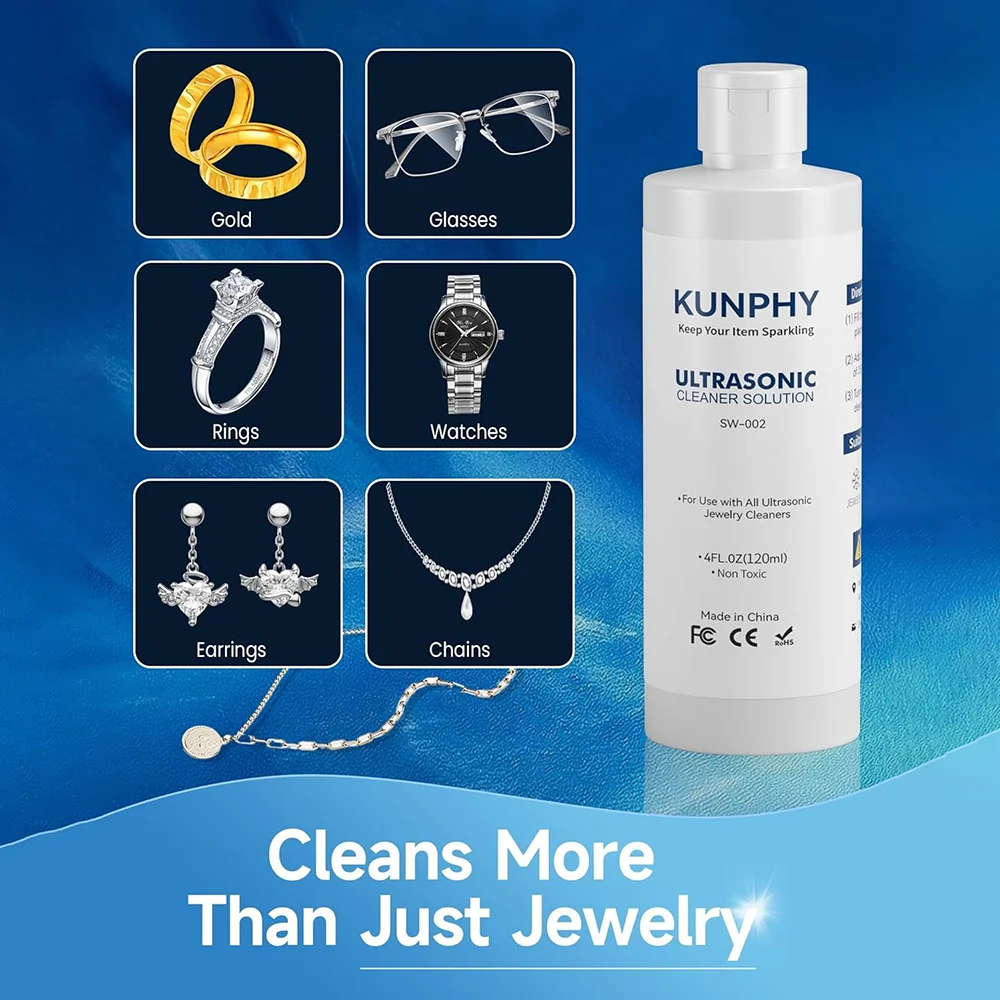 120ml Ultrasonic Jewelry Cleaner Solution for Ultrasonic cleaner Deep Clean Restore Jewelry Sparkle Jewelry Watch Diamond Clean
120ml Ultrasonic Jewelry Cleaner Solution for Ultrasonic cleaner Deep Clean Restore Jewelry Sparkle Jewelry Watch Diamond Clean