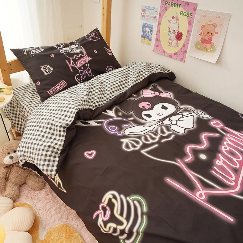 Kawaii Sanrio Kuromi Cartoon Girl Heart Household Student Dormitory Sheet Quilt Cover 4 Piece Set Soft Comfortable Life Supplies
Kawaii Sanrio Kuromi Cartoon Girl Heart Household Student Dormitory Sheet Quilt Cover 4 Piece Set Soft Comfortable Life Supplies