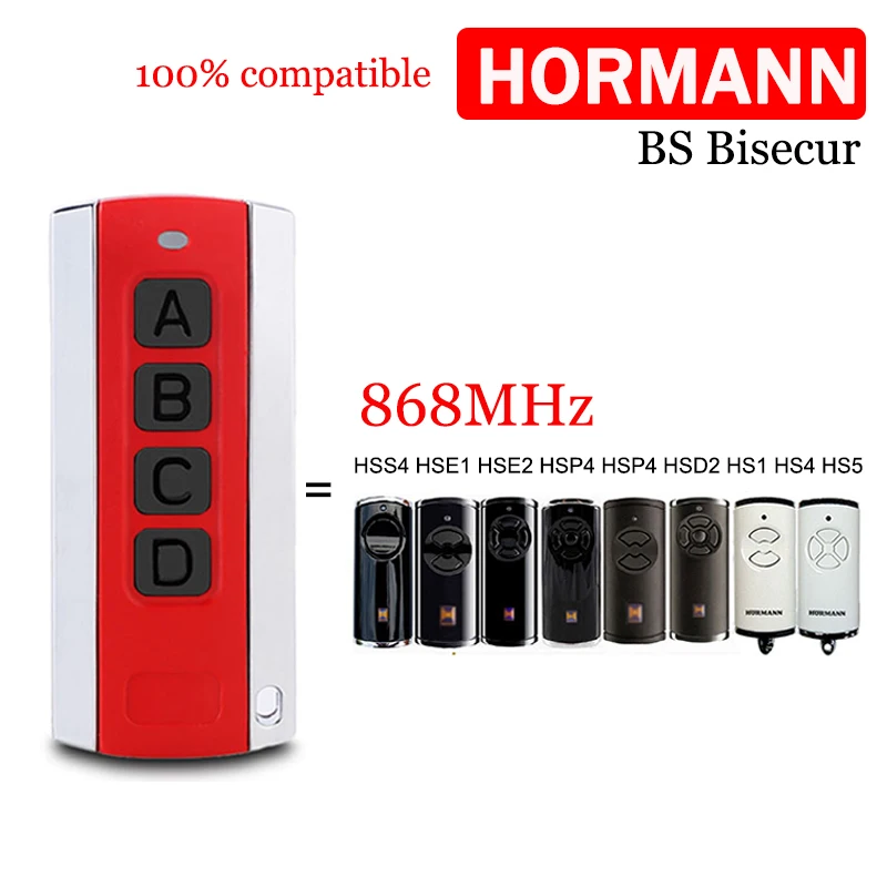HORMANN HSE2 868 BS Remote control Hormann HSE1 HSE4 HS5 HS4 HS1 HSP4 HSS4 HSD2 868 BS Garage door control door HORMANN Bisecur
HORMANN HSE2 868 BS Remote control Hormann HSE1 HSE4 HS5 HS4 HS1 HSP4 HSS4 HSD2 868 BS Garage door control door HORMANN Bisecur