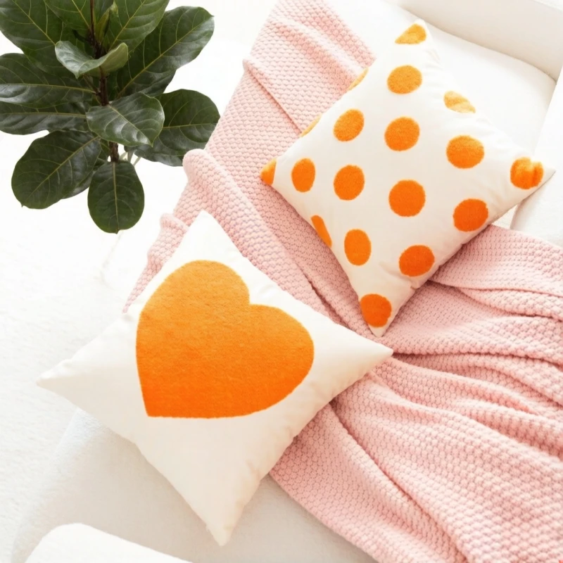 Decorative Pillow Case 45x45 Orange Color Pillowcase Embroidered Love Pattern Embroidered Cushion for Home Couch Chair Decor
Decorative Pillow Case 45x45 Orange Color Pillowcase Embroidered Love Pattern Embroidered Cushion for Home Couch Chair Decor
