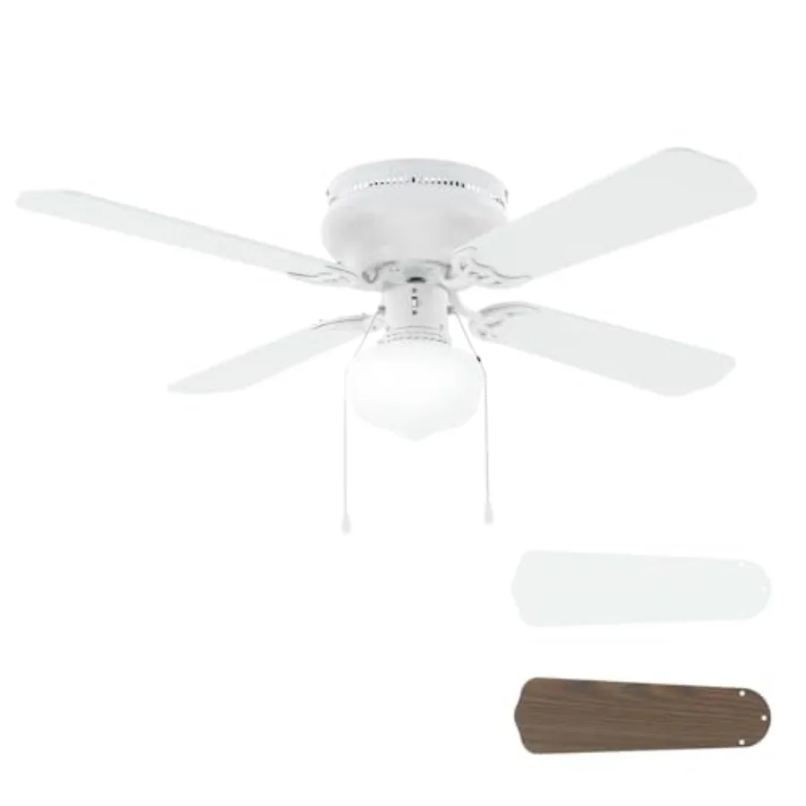 42 Flush Mount Ceiling Fan for indoor or covered outdoor use, matte white metal, traditional style with integrated light and pu
42 Flush Mount Ceiling Fan for indoor or covered outdoor use, matte white metal, traditional style with integrated light and pu