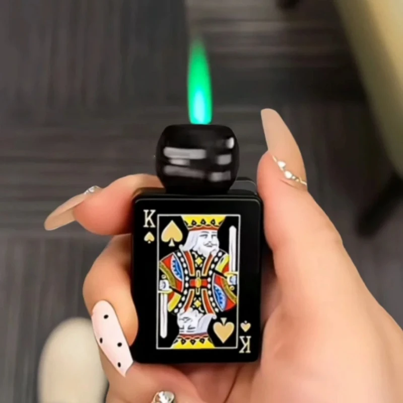 Windproof Green Flame Gas Lighter Trendy Metal Poker Rotating Dice Inflatable Lighter Fun Toy for Men Smoking Accessories
Windproof Green Flame Gas Lighter Trendy Metal Poker Rotating Dice Inflatable Lighter Fun Toy for Men Smoking Accessories