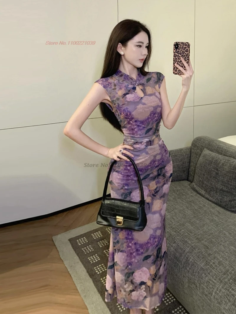 2026 chinese sexy cheongsam sleeveless mesh qipao retro flower print evening dress traditional banquet nightclub dress qipao
2026 chinese sexy cheongsam sleeveless mesh qipao retro flower print evening dress traditional banquet nightclub dress qipao