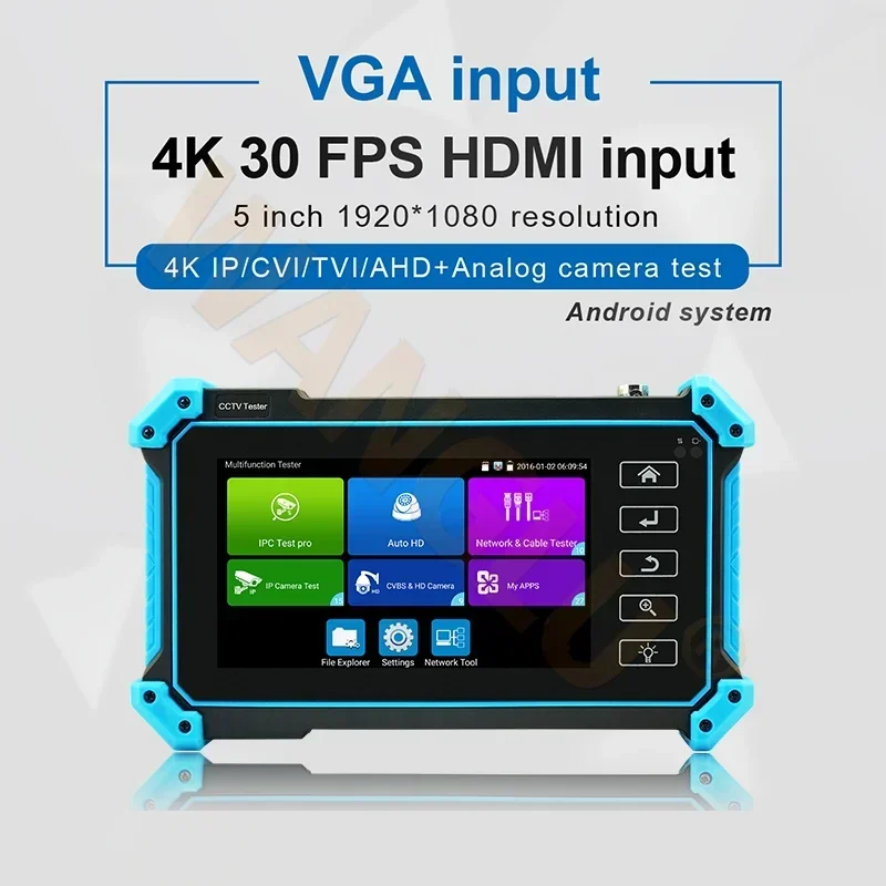 Auto HD IPC5100C Plus Full 8MP CVI TVI AHD Analog 6 IN 1 VGA & 4K HDMI Input With Cable Tracer POE IP Camera CCTV Tester Monitor
Auto HD IPC5100C Plus Full 8MP CVI TVI AHD Analog 6 IN 1 VGA & 4K HDMI Input With Cable Tracer POE IP Camera CCTV Tester Monitor