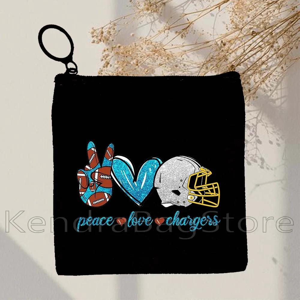Cute Peace Love Chargers Football Team Print Canvas Bag Durable Coin Purse Small Square Key Makeup Storage Card Bag Wallet Pouch
Cute Peace Love Chargers Football Team Print Canvas Bag Durable Coin Purse Small Square Key Makeup Storage Card Bag Wallet Pouch