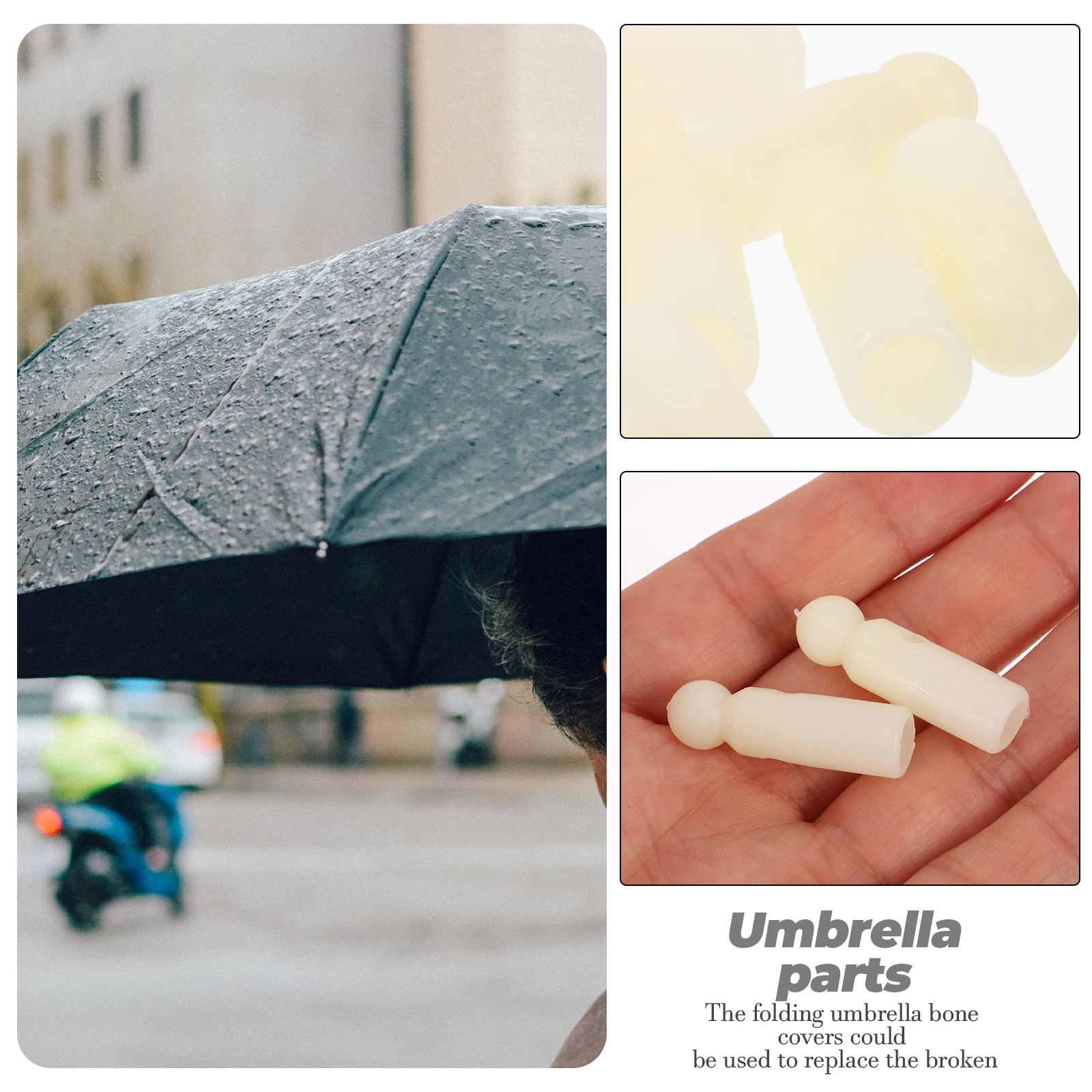 10 Pcs Umbrella Tail Beads White Plastic Bone Covers Repair Parts Foldable Replacement Accessories Rain Umbrella
10 Pcs Umbrella Tail Beads White Plastic Bone Covers Repair Parts Foldable Replacement Accessories Rain Umbrella
