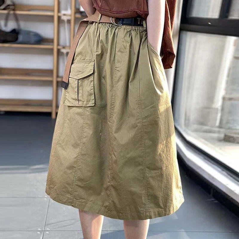 Fashionable Retro Big Pocket Drawstring High Waist Loose Umbrella Skirt For Women
Fashionable Retro Big Pocket Drawstring High Waist Loose Umbrella Skirt For Women