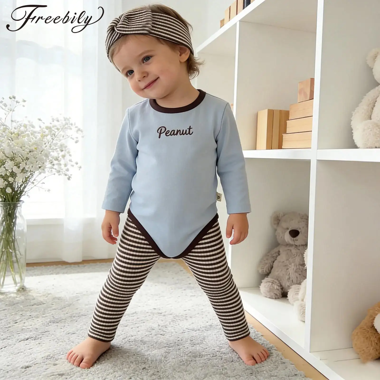 Осенний комплект из 3 предметов для маленьких девочек и мальчиков: комбинезон с длинными рукавами, полосатые штаны с эластичным поясом, повязка на голову, одежда для фотосессии, одежда для младенцев
Осенний комплект из 3 предметов для маленьких девочек и мальчиков: комбинезон с длинными рукавами, полосатые штаны с эластичным поясом, повязка на голову, одежда для фотосессии, одежда для младенцев